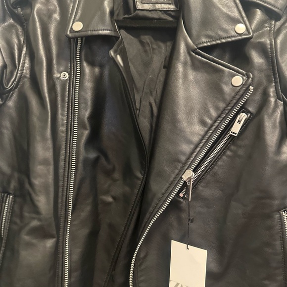 Zara Men's Black Biker Jacket - Picture 5 of 9